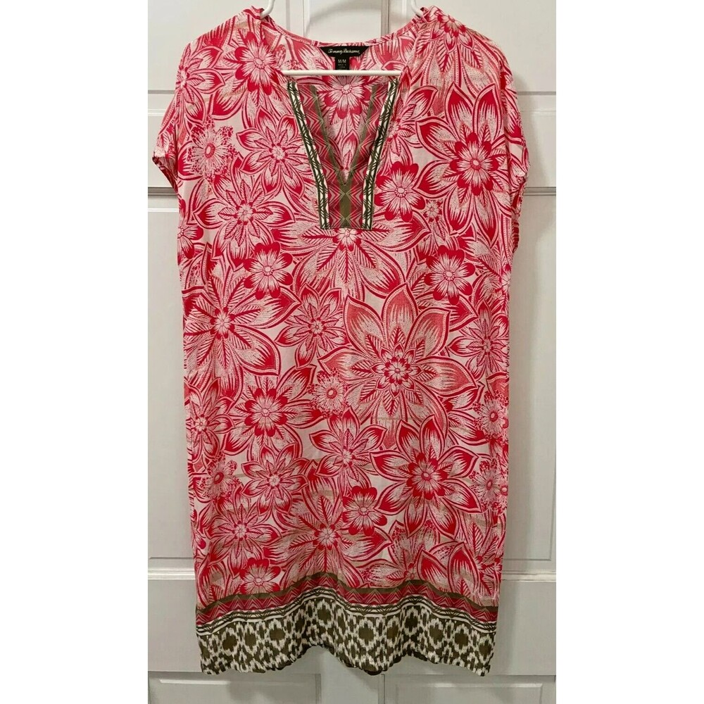 Tommy Bahama Sheer Colorful Short Top Swim Cover Up‎ Size S Pink Tropical